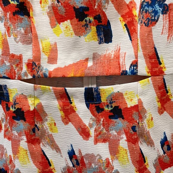 (NEW) VERY J Mini  Short Sleeve Peekaboo Midriff, Floral Ivory/Orange/Multi - L - Picture 2 of 11